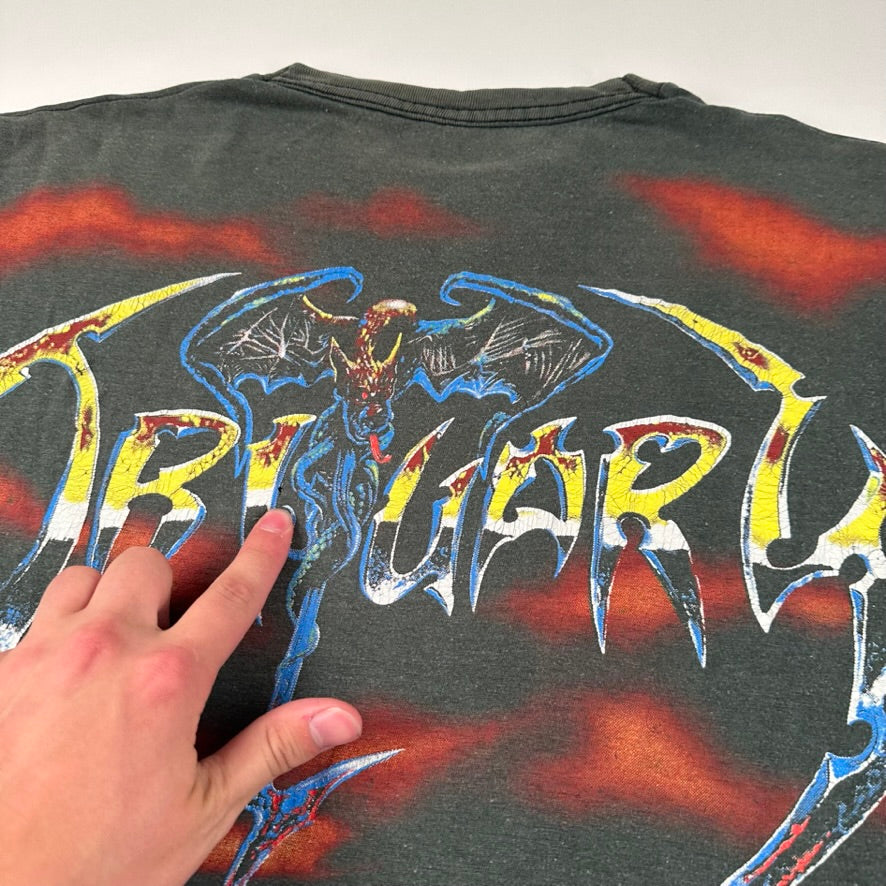 Vintage 1993 Obituary Shirt Large All Over Print The End