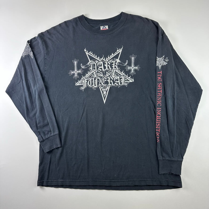 Vintage 1999 Dark Funeral Long Sleeve Shirt XL European Tour