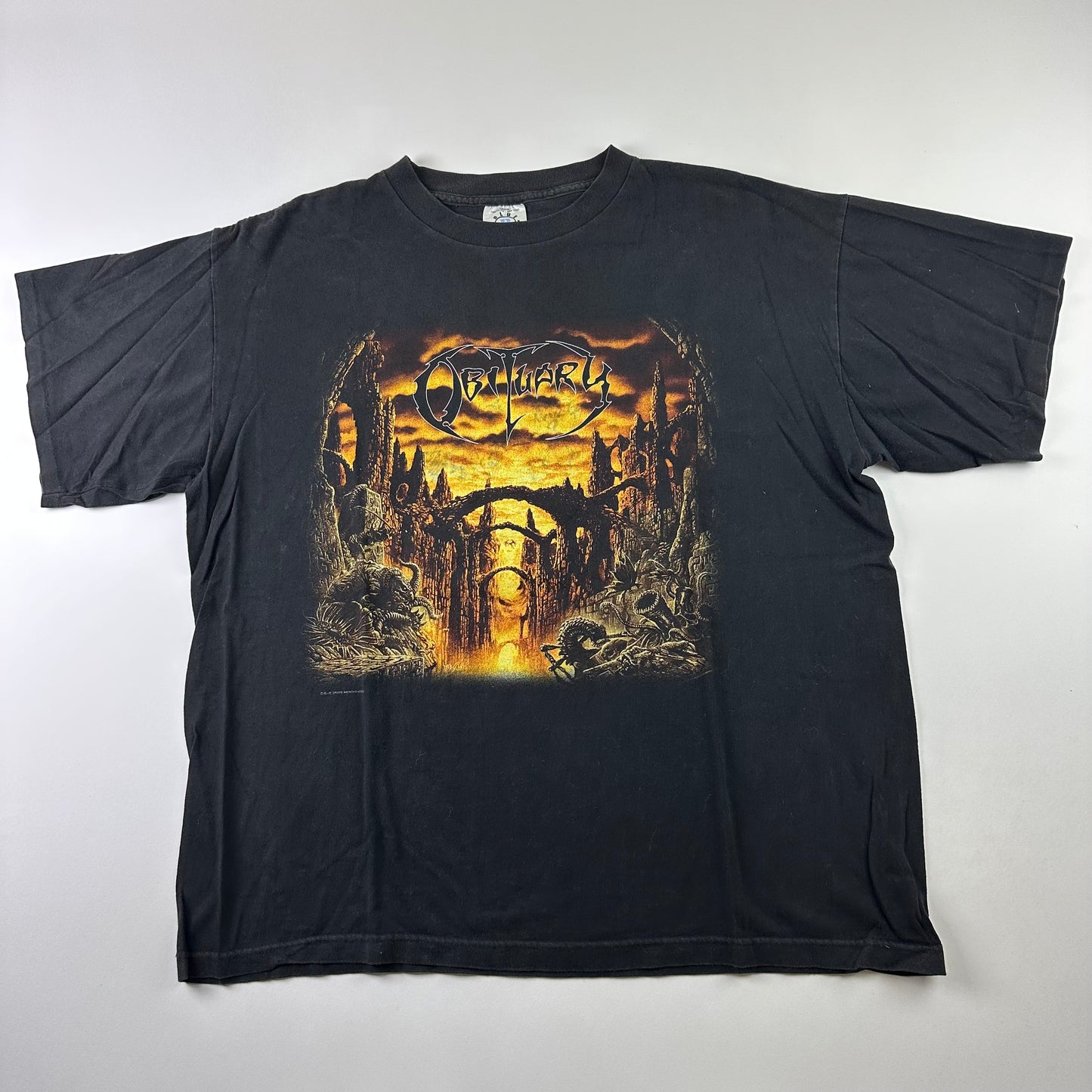 Vintage 90s Obituary Shirt XL Signed