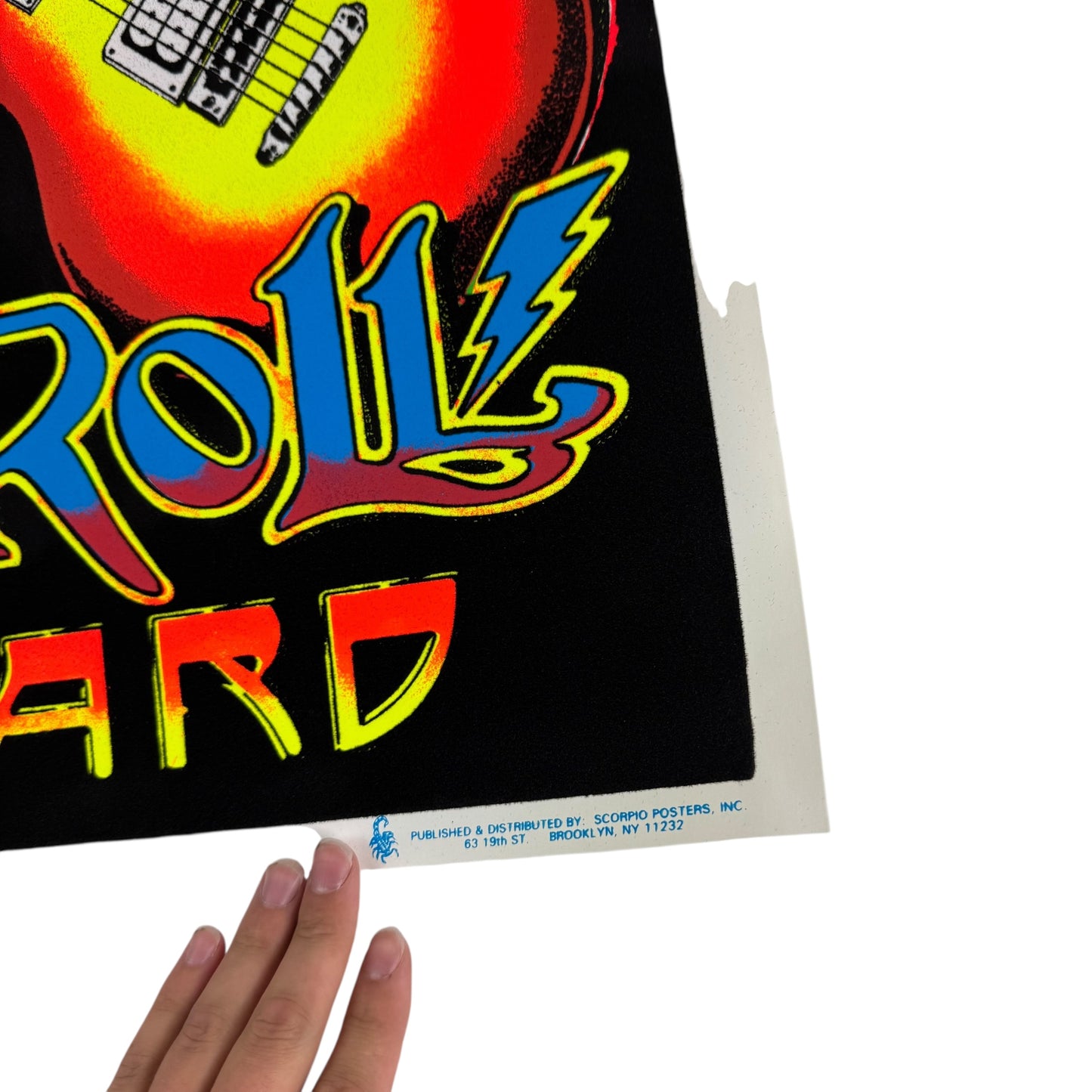 Vintage 90s Rock N Roll Die Hard Poster Black Light