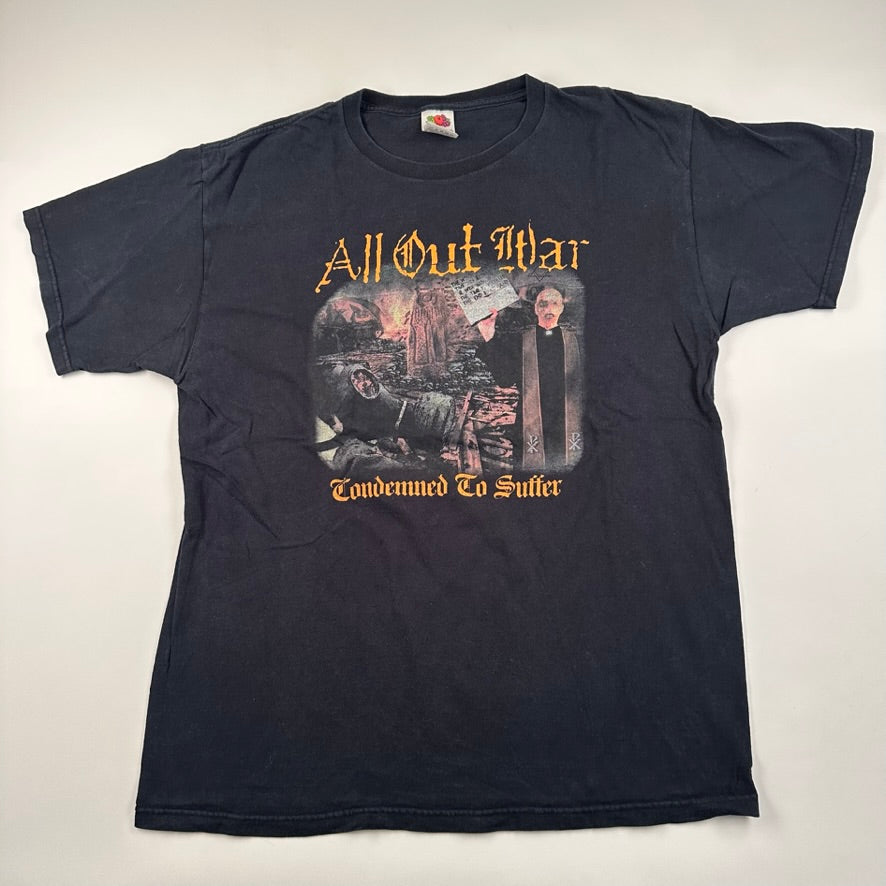 Vintage 2000s All Out War Shirt Large Condemned To Suffer