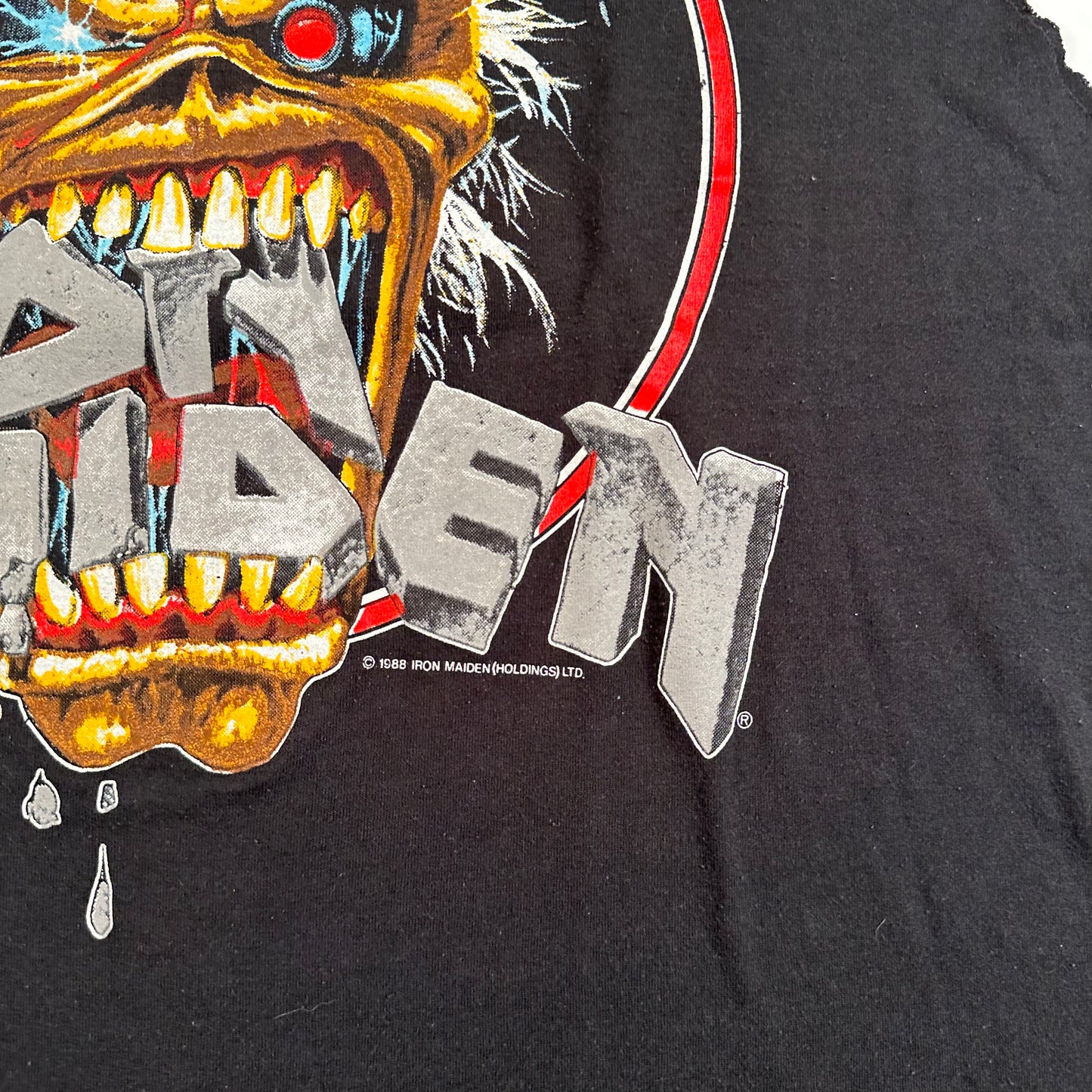 Vintage 1988 Iron Maiden Sleeveless Shirt Medium Seventh Son