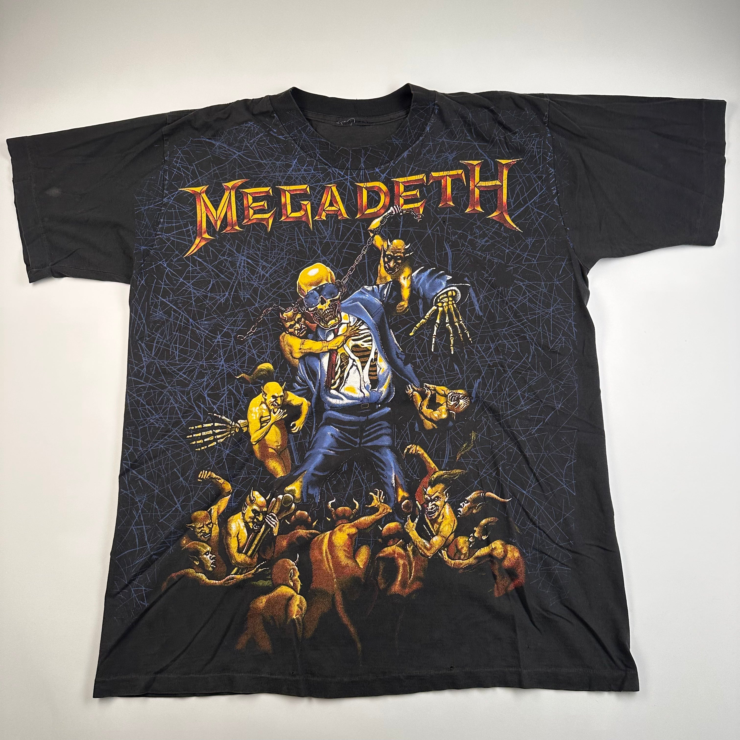 Vintage 90s Megadeth Shirt XL All Over Print – Madd Vintage