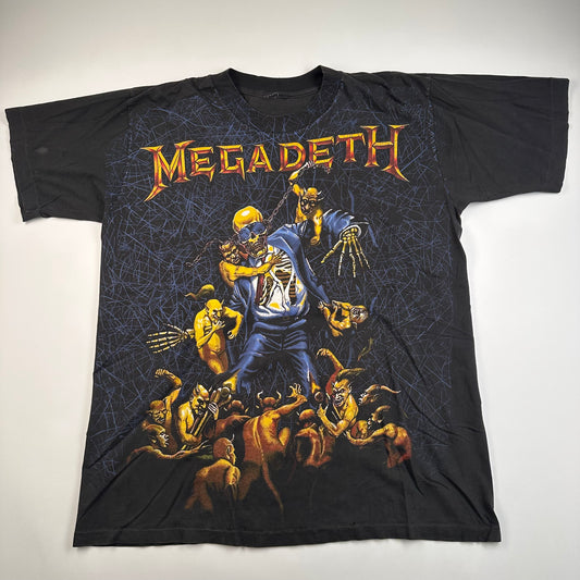 Vintage 90s Megadeth Shirt XL All Over Print