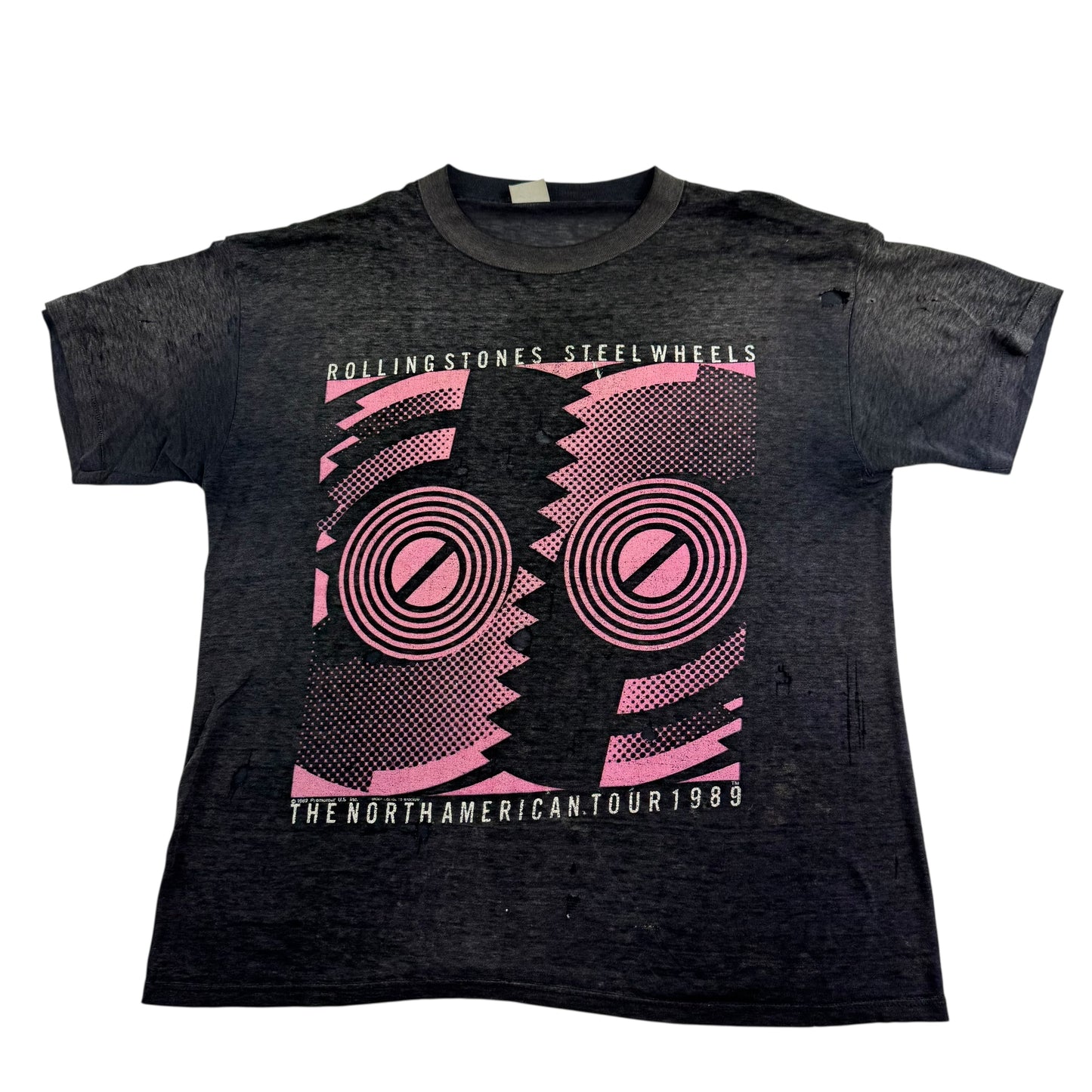 Vintage 1989 Rolling Stones Shirt XL Steel Wheels