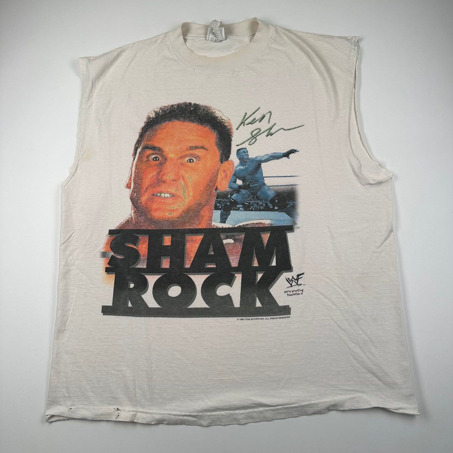 Vintage 1999 Ken Shamrock Sleeveless Shirt XL