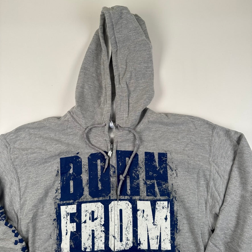 Born From Pain Zip Up Sweatshirt Large