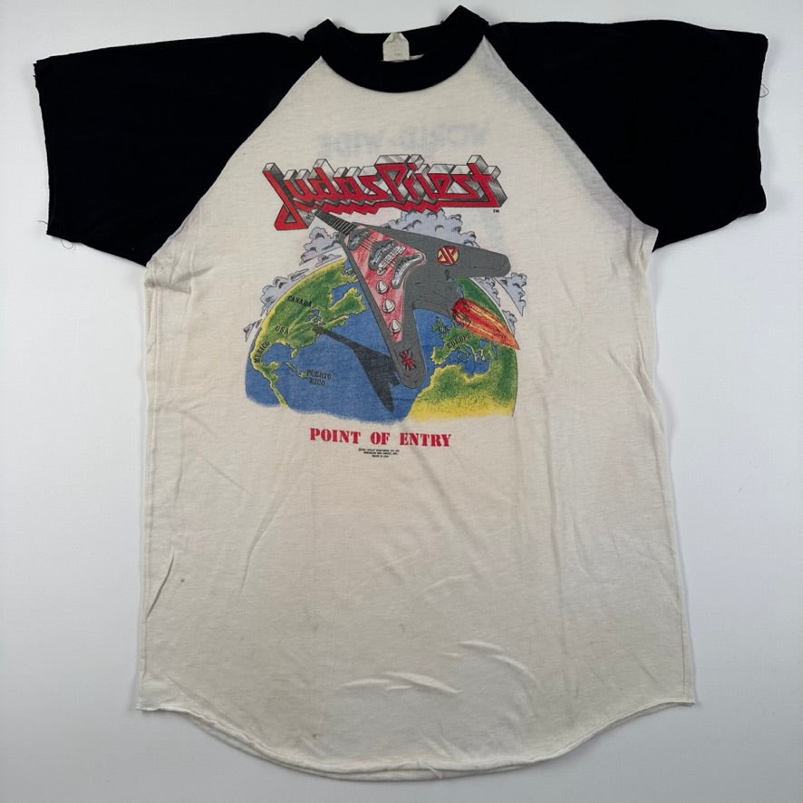 Vintage 1981 Judas Priest Shirt XL Point Of Entry