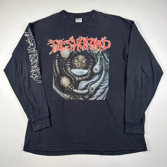 Vintage 90s Fleshgrind Long Sleeve Shirt XL Destined For Defilement