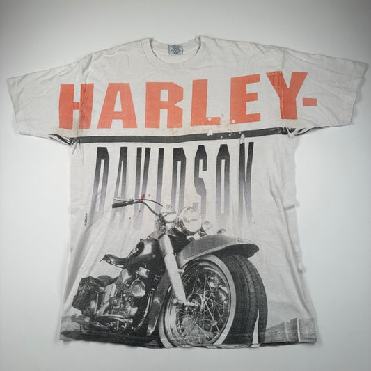 Vintage 90s Harley Davidson Shirt XL All Over Print