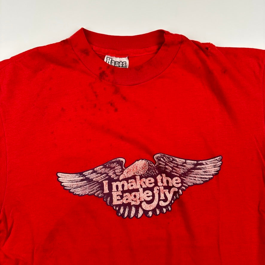 Vintage 70s Harley Davidson Shirt Large I Make The Eagle Fly