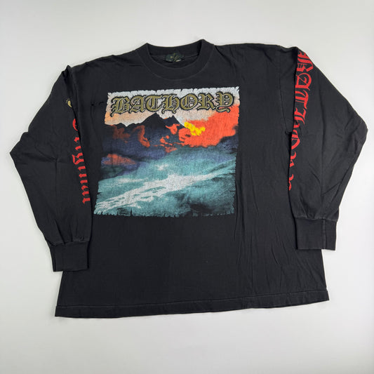 Vintage 1991 Bathory Long Sleeve Shirt Large Twilight Of The Gods