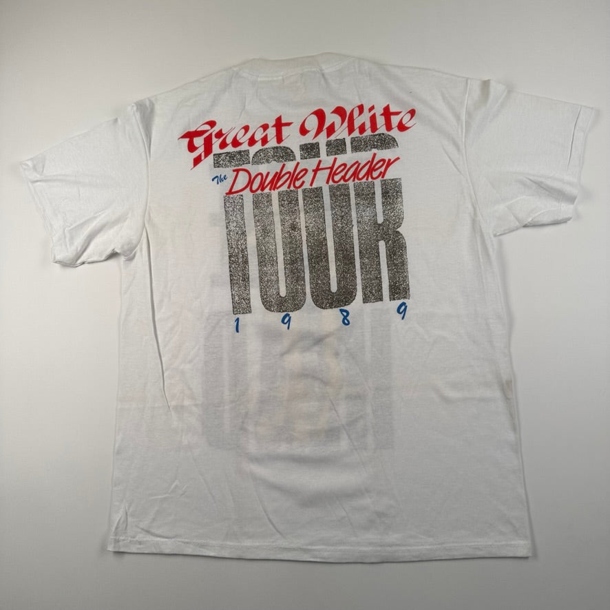 Vintage 1989 Great White Shirt Large Bone Head