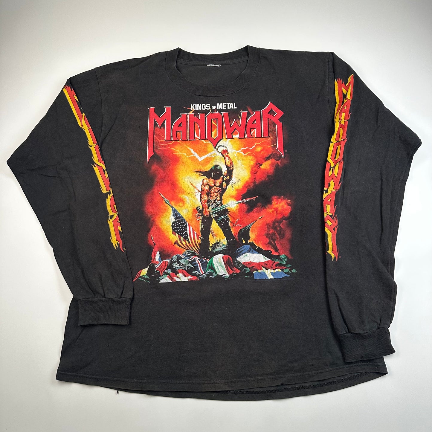 Vintage 2000s Manowar Long Sleeve Shirt XL Kings Of Metal