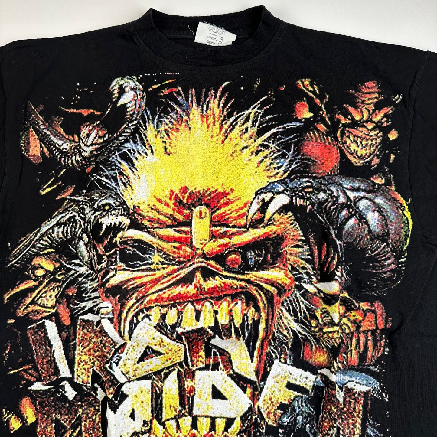 Vintage 90s Iron Maiden Shirt XL All Over Print