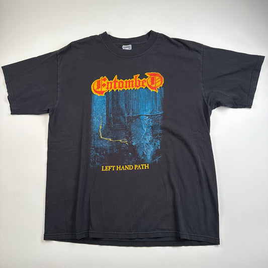 Vintage 90s Entombed Shirt XL Left Hand Path