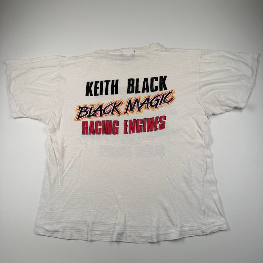 Vintage 80s Keith Black Shirt Large Racing Engines