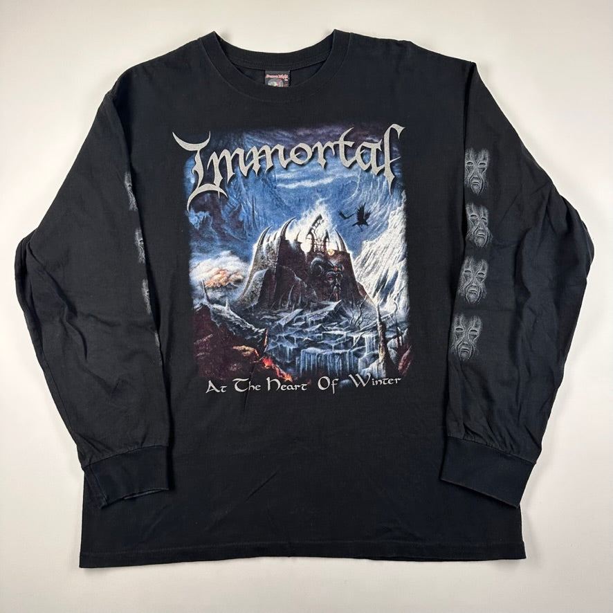 Vintage 90s Immortal Long Sleeve Shirt Large Heart Of Winter