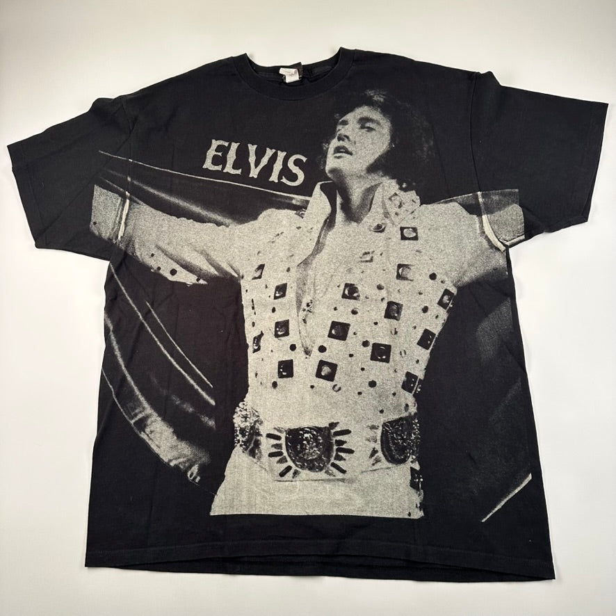 Vintage 90s Elvis Presley Shirt XXL All Over Print