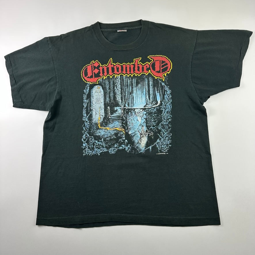 Vintage 1991 Entombed Shirt XL Tour Left Hand Path