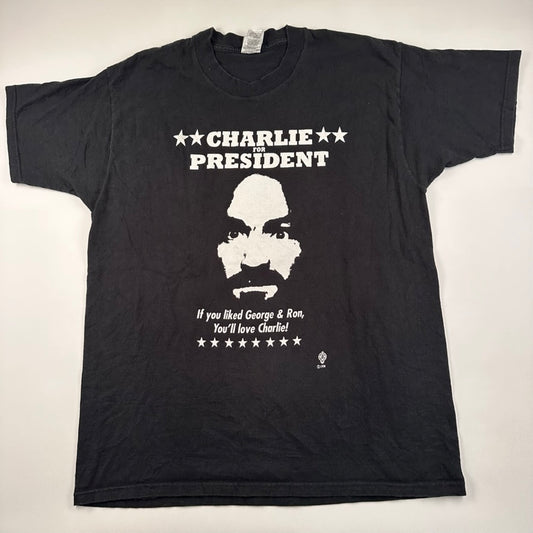 Vintage 1998 Charles Manson Shirt Large For President