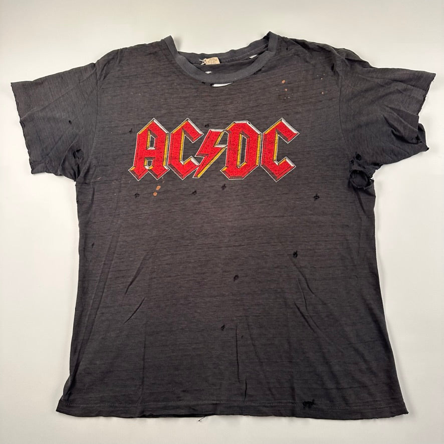 Vintage 1980 AC/DC Shirt Large Back In Black