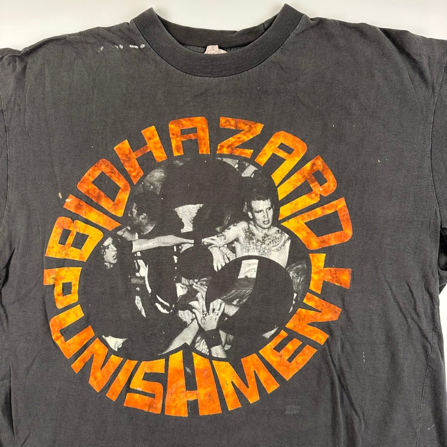 Vintage 1993 Biohazard Shirt XL Punishment Euro Discipline