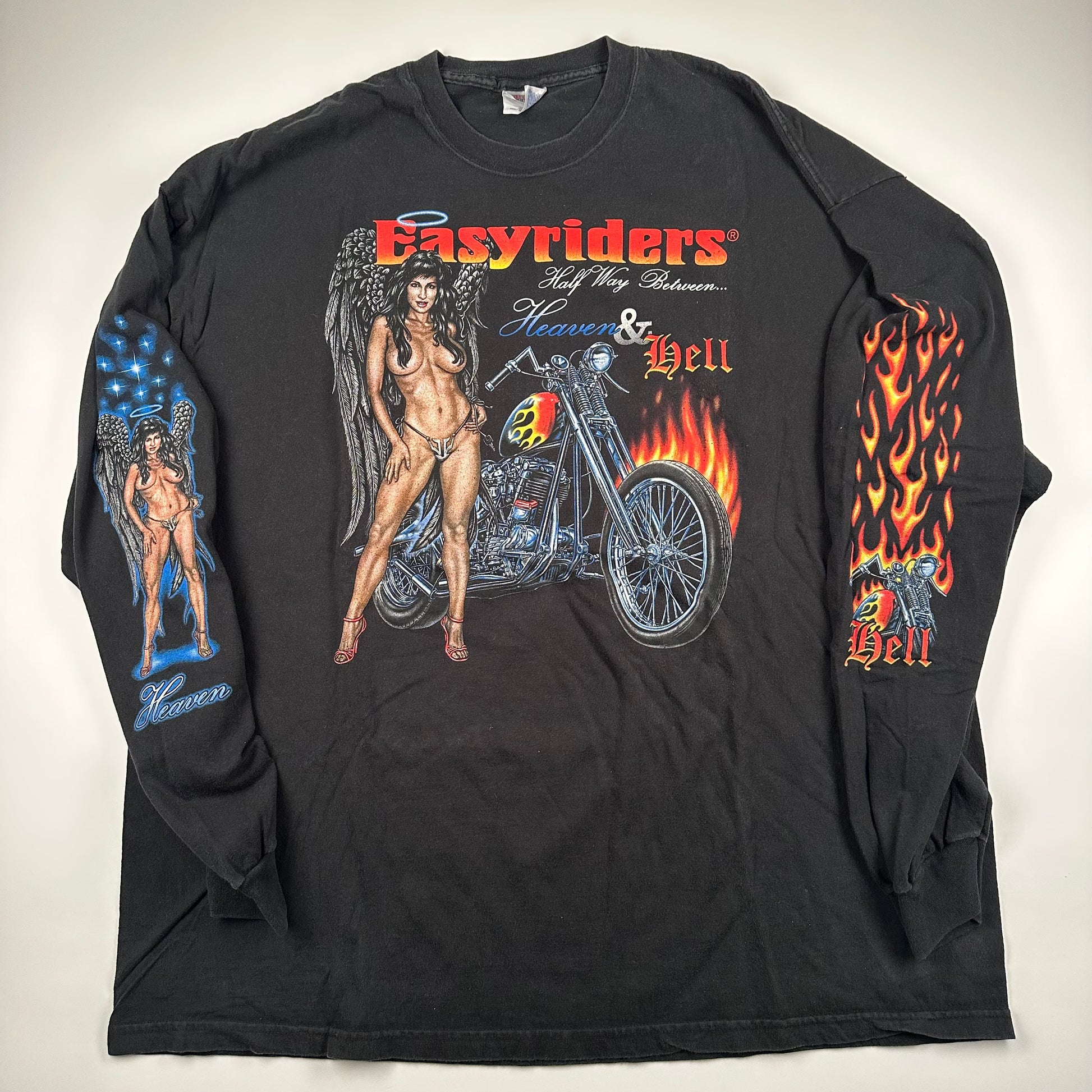 Vintage 90s Easyriders Long Sleeve Shirt 3XL Heaven & Hell