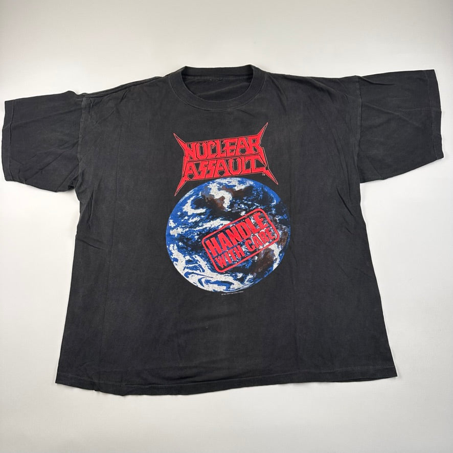 Vintage 1989 Nuclear Assault Shirt XL Handle With Care European Tour