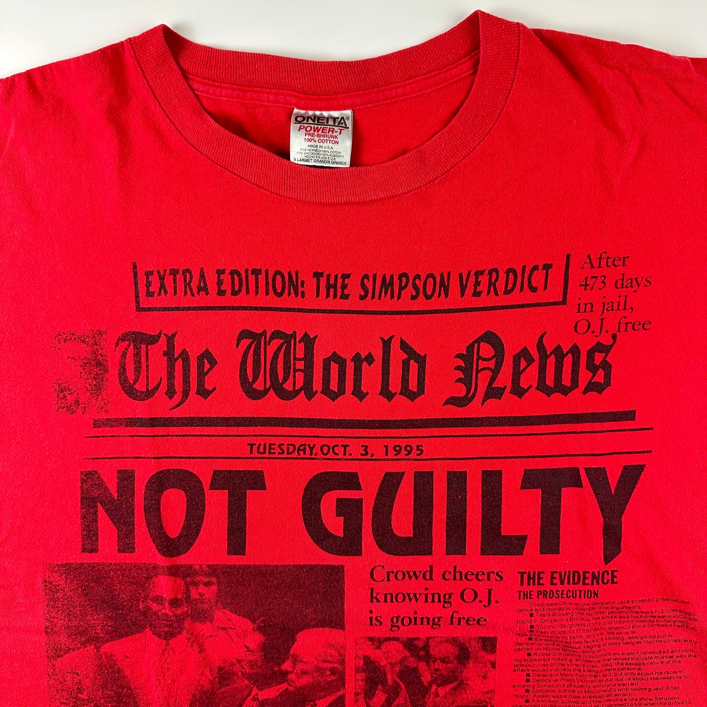 Vintage 90s O.J Simpson Shirt XL Not Guilty