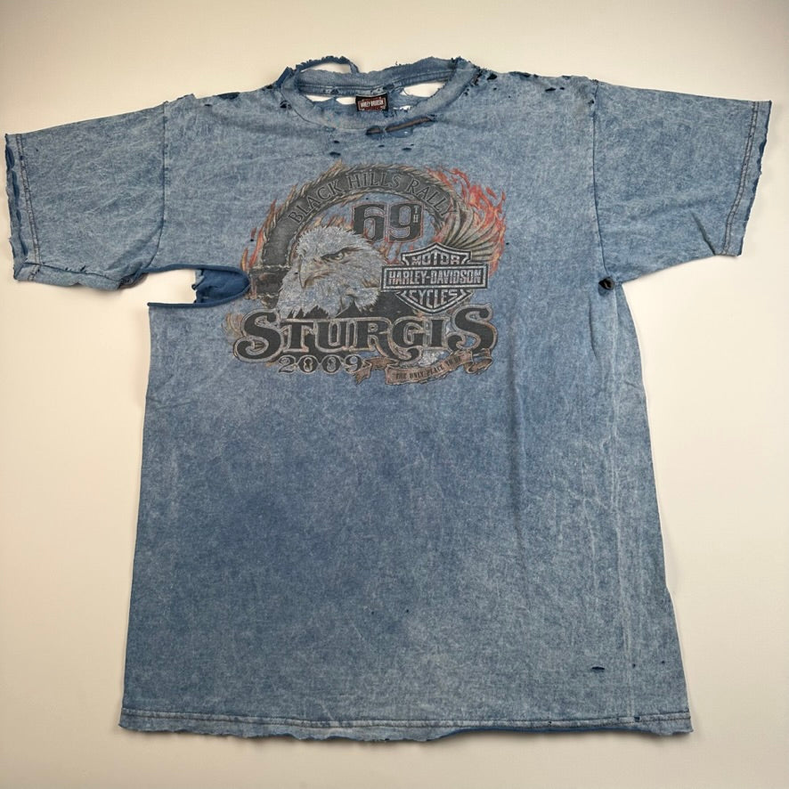 Vintage 2009 Harley Davidson Shirt Large Sturgis Thrashed