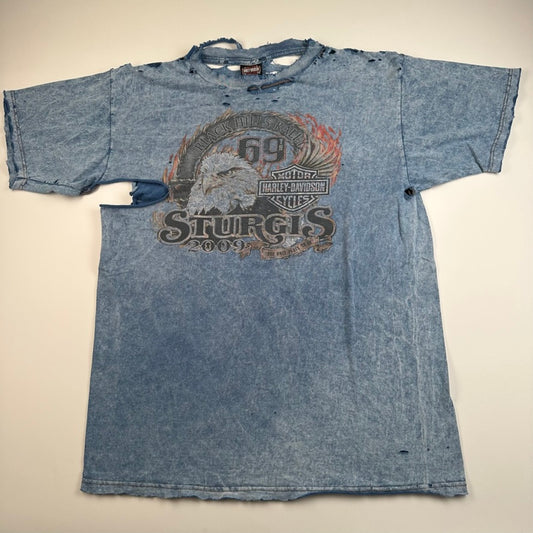 Vintage 2009 Harley Davidson Shirt Large Sturgis Thrashed