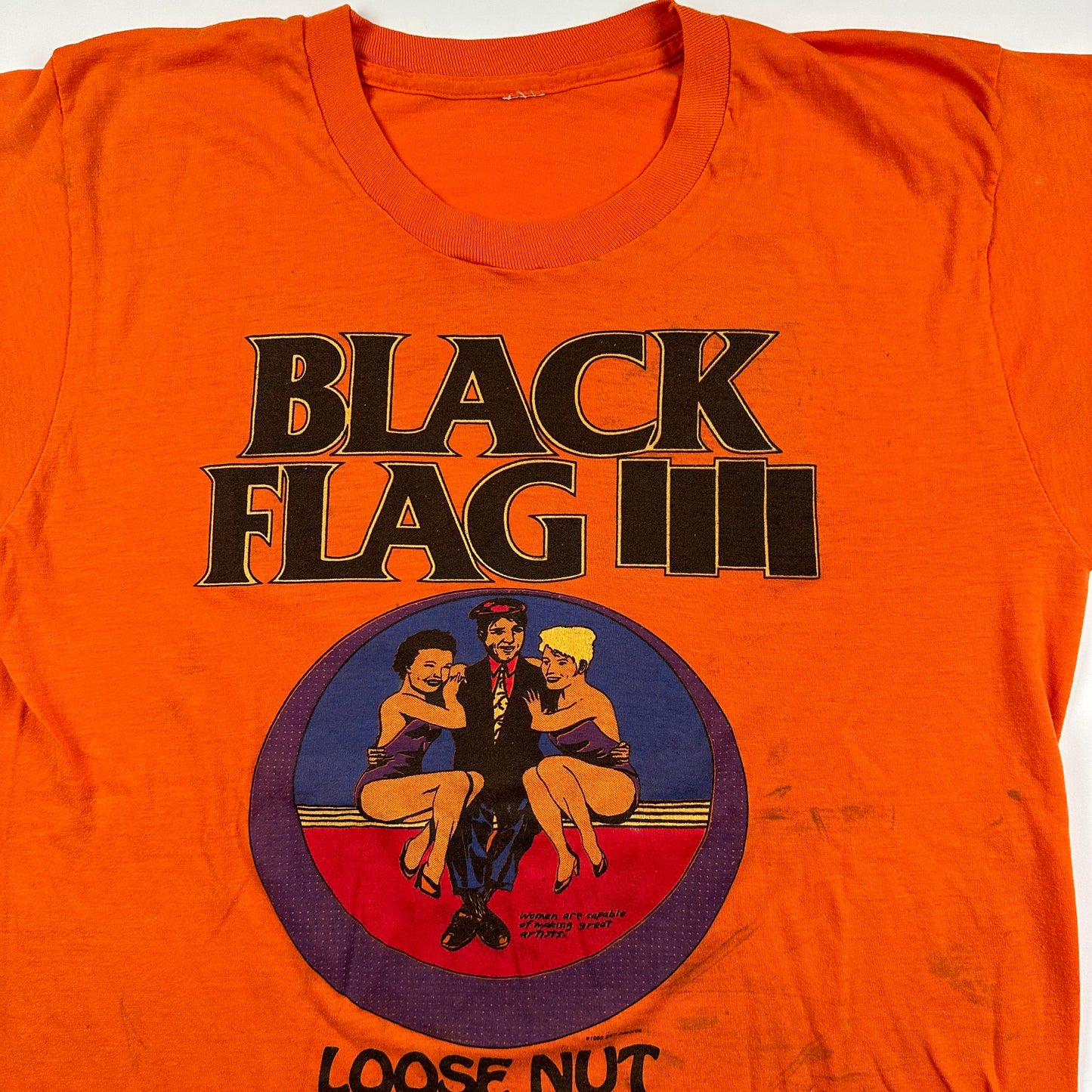 Vintage 1985 Black Flag Shirt Medium Loose Nut Live 85