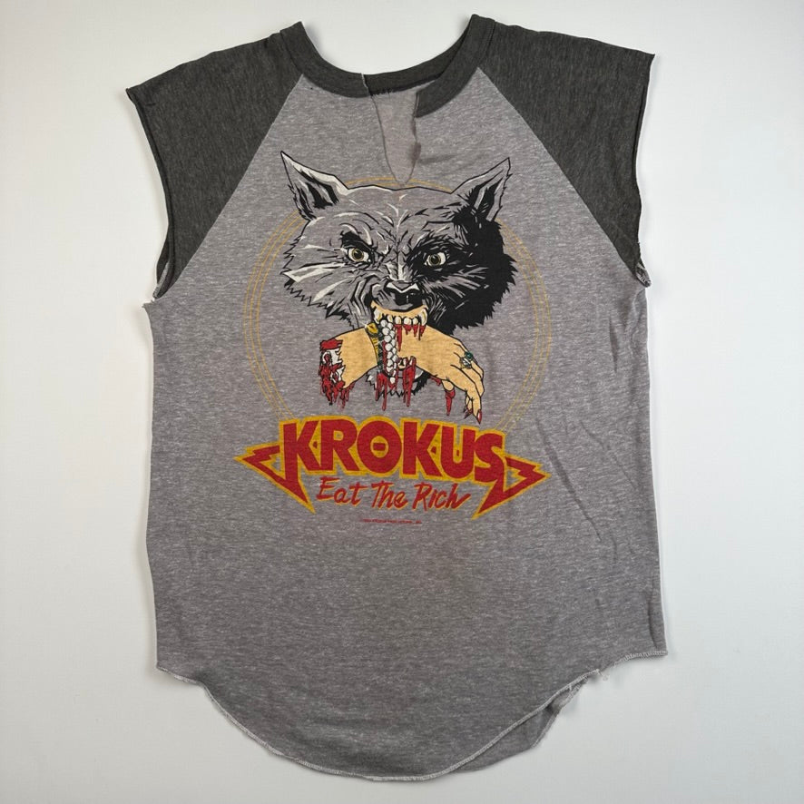 Vintage 1983 Krokus Sleeveless Shirt Medium Eat The Rich