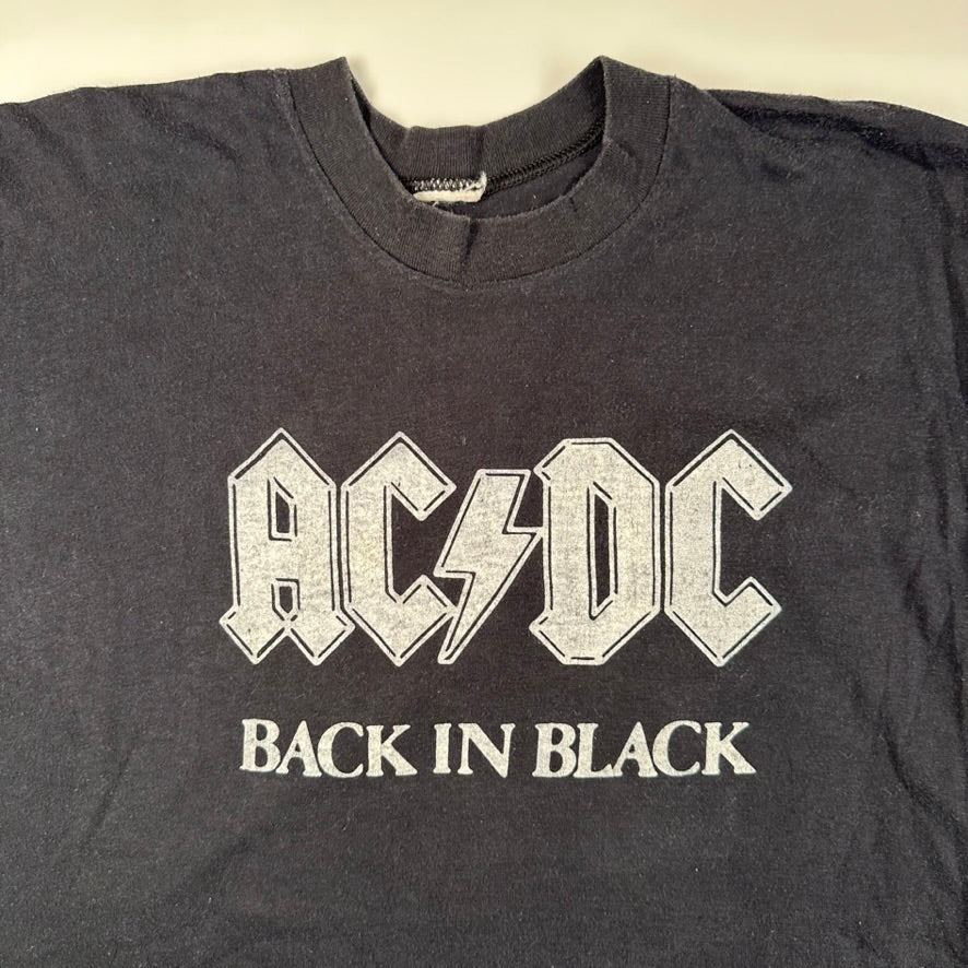 Vintage 80s AC/DC Shirt Medium Back In Black