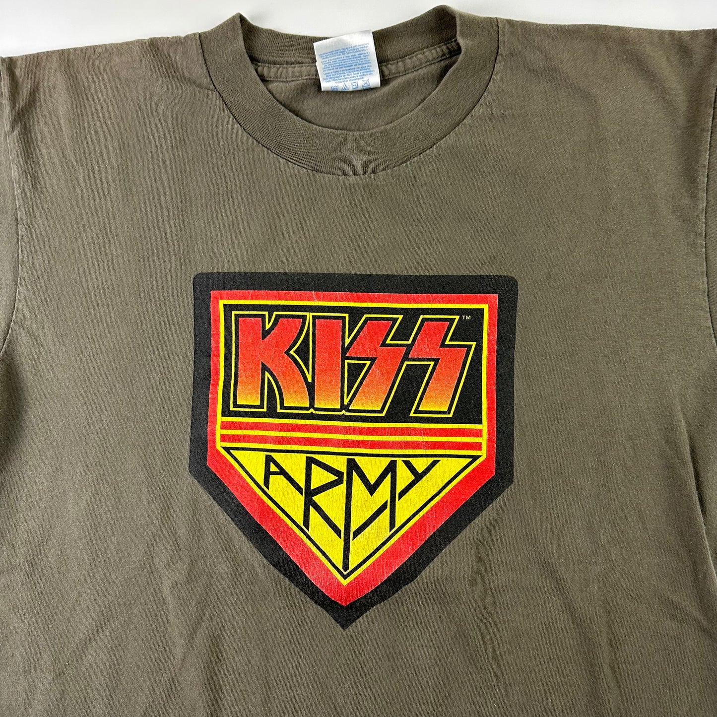 Vintage 90s Kiss Shirt Large Army