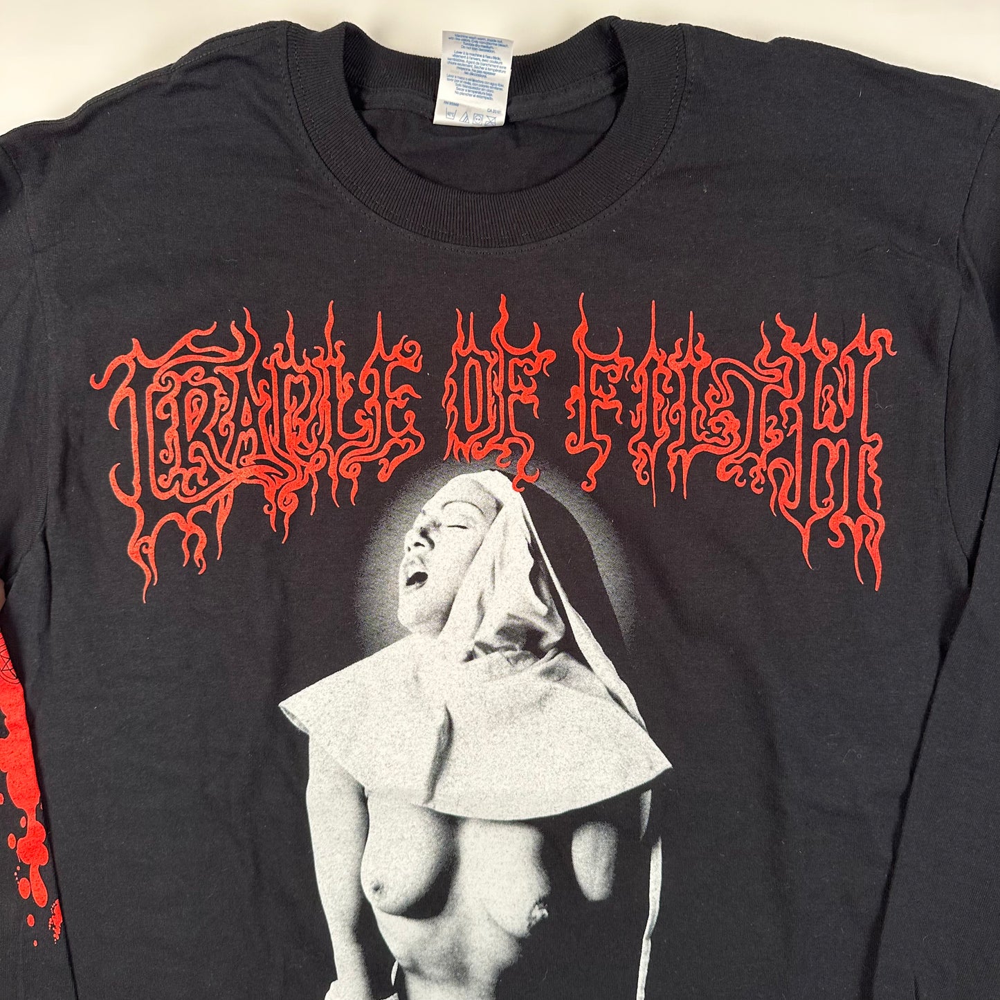 Vintage 90s Cradle Of Filth Long Sleeve Shirt Medium Vestal Masturbation