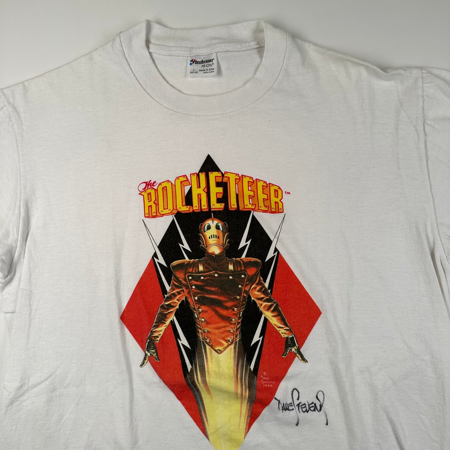 Vintage 1988 The Rocketeer Shirt Large Signed By Dave Steven