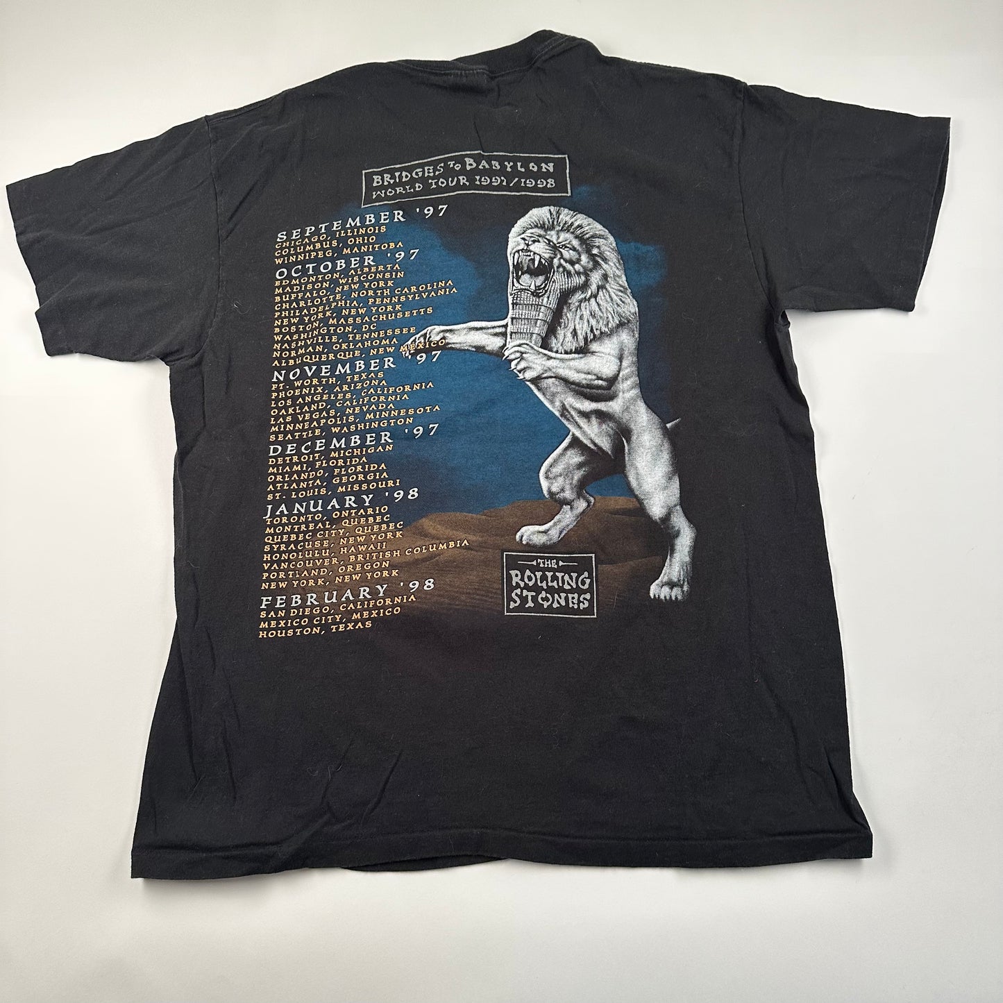 Vintage 1997 The Rolling Stones Shirt XL Bridges To Babylon