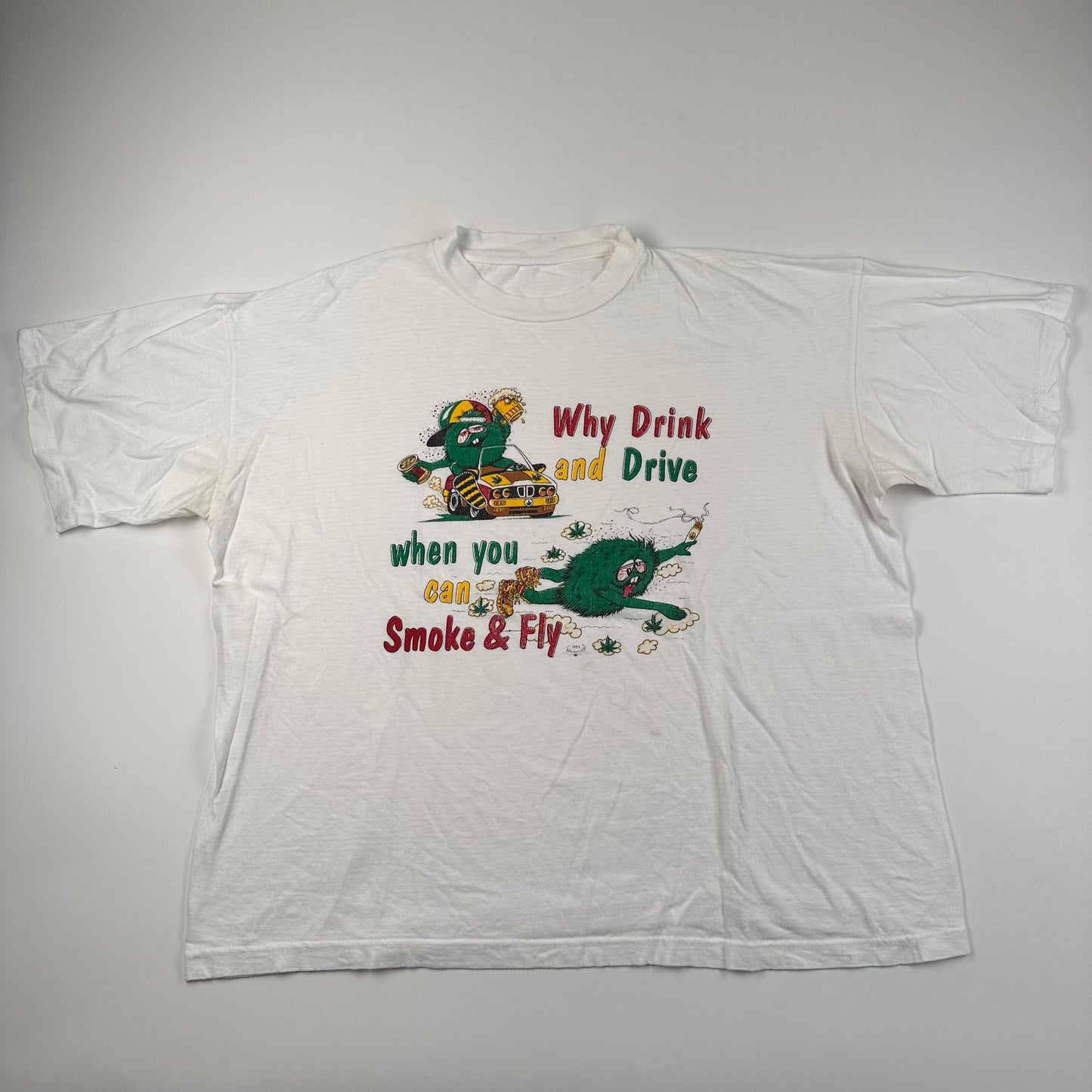 Vintage 90s Why Drink And Drive Shirt XL Smoke & Fly