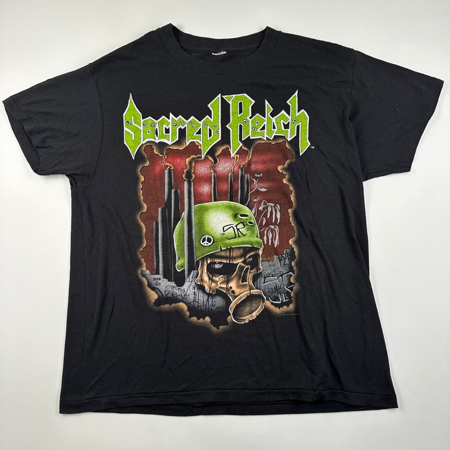 Vintage 1990 Sacred Reich Shirt Large Crimes Against Humanity