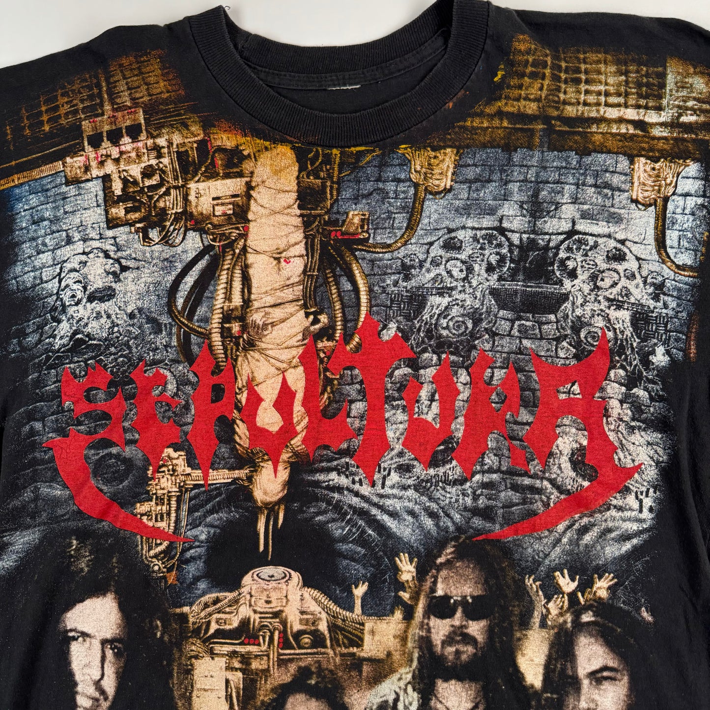 Vintage 90s Sepultura Shirt Large Chaos AD All Over Print