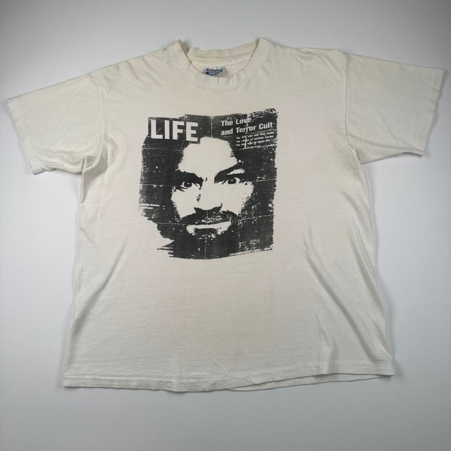 Vintage 80s Charles Manson Shirt XL Life Magazine