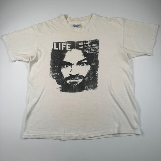 Vintage 80s Charles Manson Shirt XL Life Magazine