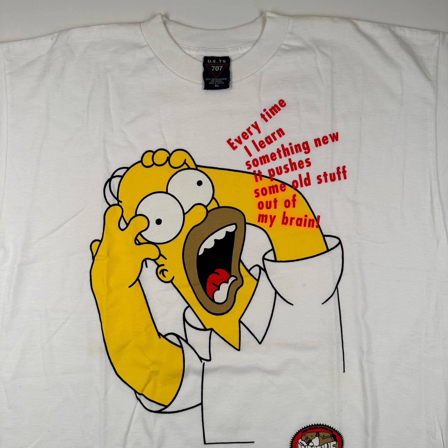 Vintage 90s Homer Simpson Shirt XL Every Time I Learn