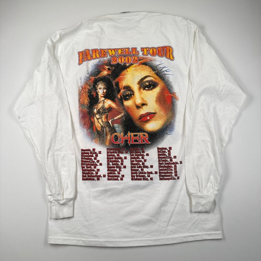 Vintage 2002 Cher Long Sleeve Shirt Medium Farewell Tour