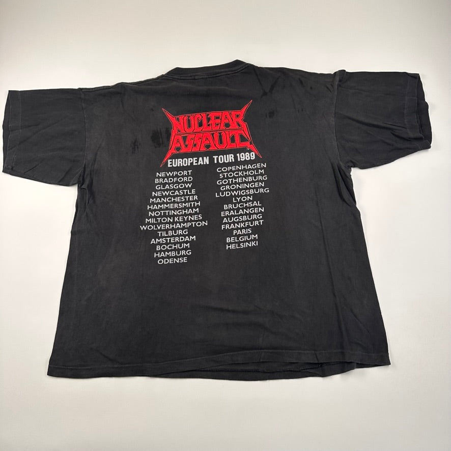 Vintage 1989 Nuclear Assault Shirt XL Handle With Care European Tour