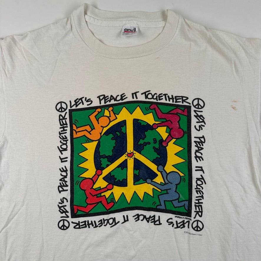 Vintage 1993 Keith Haring Shirt XL Let's Peace It Together