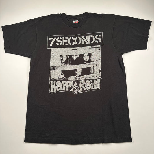 Vintage 1991 7 Seconds Shirt XL Happy Rain