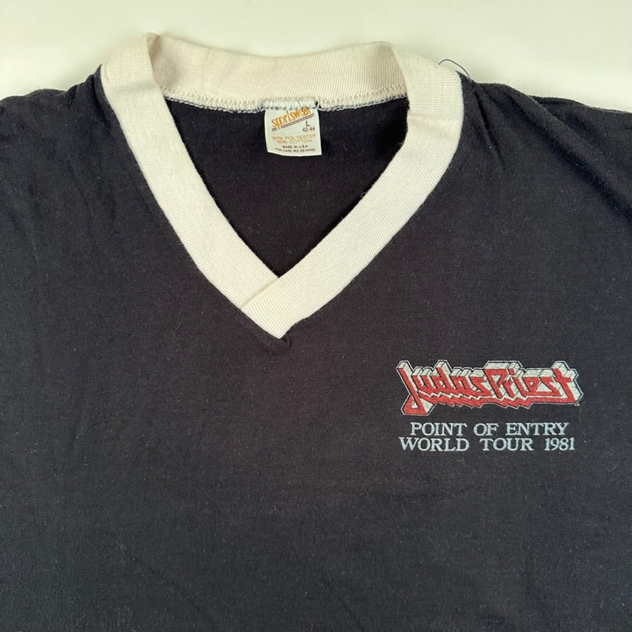 Vintage 1981 Judas Priest Shirt Large Point Of Entry